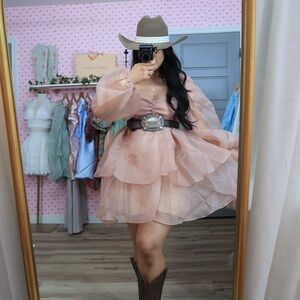 Pink Layered Ruffle Dress